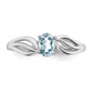 Sterling Silver Rhodium-Plated Aquamarine Ring