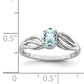 Sterling Silver Rhodium-Plated Aquamarine Ring