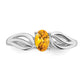 Sterling Silver Rhodium-Plated Citrine Ring