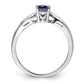 Sterling Silver Rhodium-Plated Created Sapphire Ring