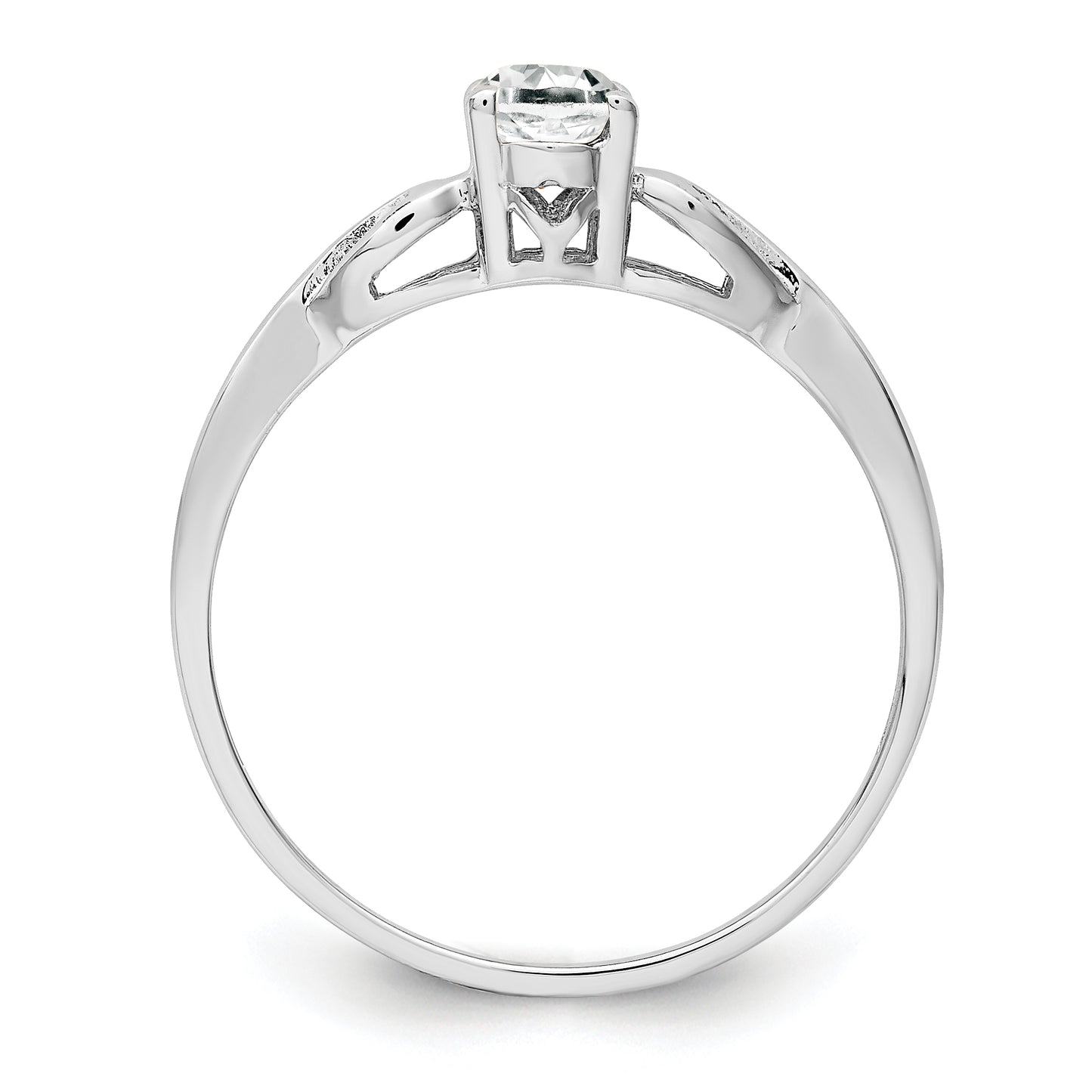 Sterling Silver Rhodium-Plated White Topaz Ring