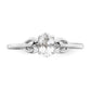 Sterling Silver Rhodium-Plated White Topaz Ring