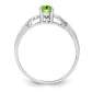 Sterling Silver Rhodium-Plated Peridot Ring