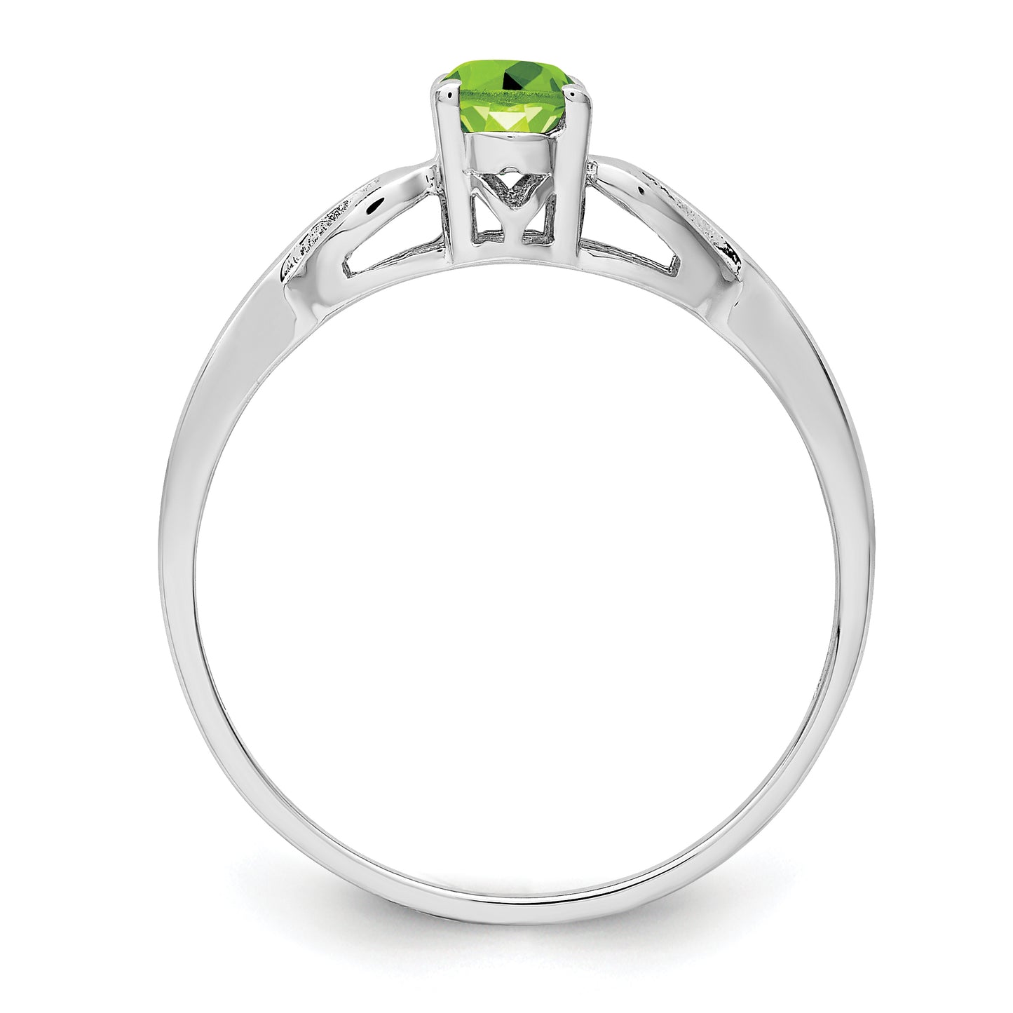 Sterling Silver Rhodium-Plated Peridot Ring