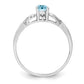 Sterling Silver Rhodium-Plated Light Swiss Blue Topaz Ring