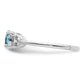 Sterling Silver Rhodium-Plated Light Swiss Blue Topaz Ring