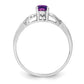 Sterling Silver Rhodium-Plated Amethyst Ring