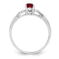 Sterling Silver Rhodium-Plated Created Ruby Ring