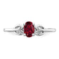 Sterling Silver Rhodium-Plated Created Ruby Ring