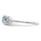 Sterling Silver Rhodium-Plated Aquamarine Ring