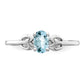 Sterling Silver Rhodium-Plated Aquamarine Ring