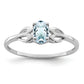 Sterling Silver Rhodium-Plated Aquamarine Ring