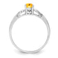 Sterling Silver Rhodium-Plated Citrine Ring