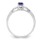 Sterling Silver Rhodium-Plated Created Sapphire Ring