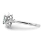 Sterling Silver Rhodium-Plated White Topaz & Diam. Ring