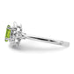 Sterling Silver Rhodium-Plated Peridot & Diam. Ring