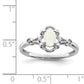 Sterling Silver Rhodium-Plated Created Opal & Diam. Ring