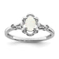 Sterling Silver Rhodium-Plated Created Opal & Diam. Ring