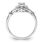 Sterling Silver Rhodium-Plated White Topaz & Diam. Ring