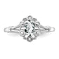 Sterling Silver Rhodium-Plated White Topaz & Diam. Ring