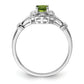 Sterling Silver Rhodium-Plated Peridot & Diam. Ring