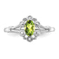 Sterling Silver Rhodium-Plated Peridot & Diam. Ring