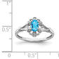 Sterling Silver Rhodium-Plated Light Swiss Blue Topaz & Diam. Ring