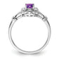 Sterling Silver Rhodium-Plated Amethyst & Diam. Ring