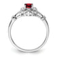 Sterling Silver Rhodium-Plated Created Ruby & Diam. Ring