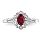 Sterling Silver Rhodium-Plated Created Ruby & Diam. Ring