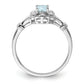 Sterling Silver Rhodium-Plated Aquamarine & Diam. Ring