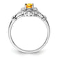 Sterling Silver Rhodium-Plated Citrine & Diam. Ring