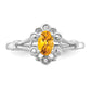 Sterling Silver Rhodium-Plated Citrine & Diam. Ring