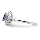 Sterling Silver Rhodium-Plated Created Sapphire & Diam. Ring