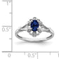 Sterling Silver Rhodium-Plated Created Sapphire & Diam. Ring