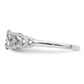 Sterling Silver Rhodium-Plated White Topaz & Diam. Ring