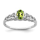 Sterling Silver Rhodium-Plated Peridot & Diam. Ring