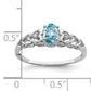 Sterling Silver Rhodium-Plate Swiss Blue Topaz & Diam. Ring