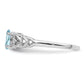 Sterling Silver Rhodium-Plated Aquamarine & Diam. Ring