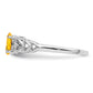 Sterling Silver Rhodium-Plated Citrine & Diam. Ring