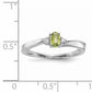 Sterling Silver Rhodium-Plated Peridot & Diamond Birthstone Ring