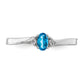 Sterling Silver Rhodium-Plated Blue Topaz/Diamond Birthstone Ring