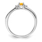 Sterling Silver Rhodium-Plated Citrine & Diamond Birthstone Ring