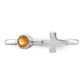 Sterling Silver Rhodium-Plated Polished Cross Citrine Ring