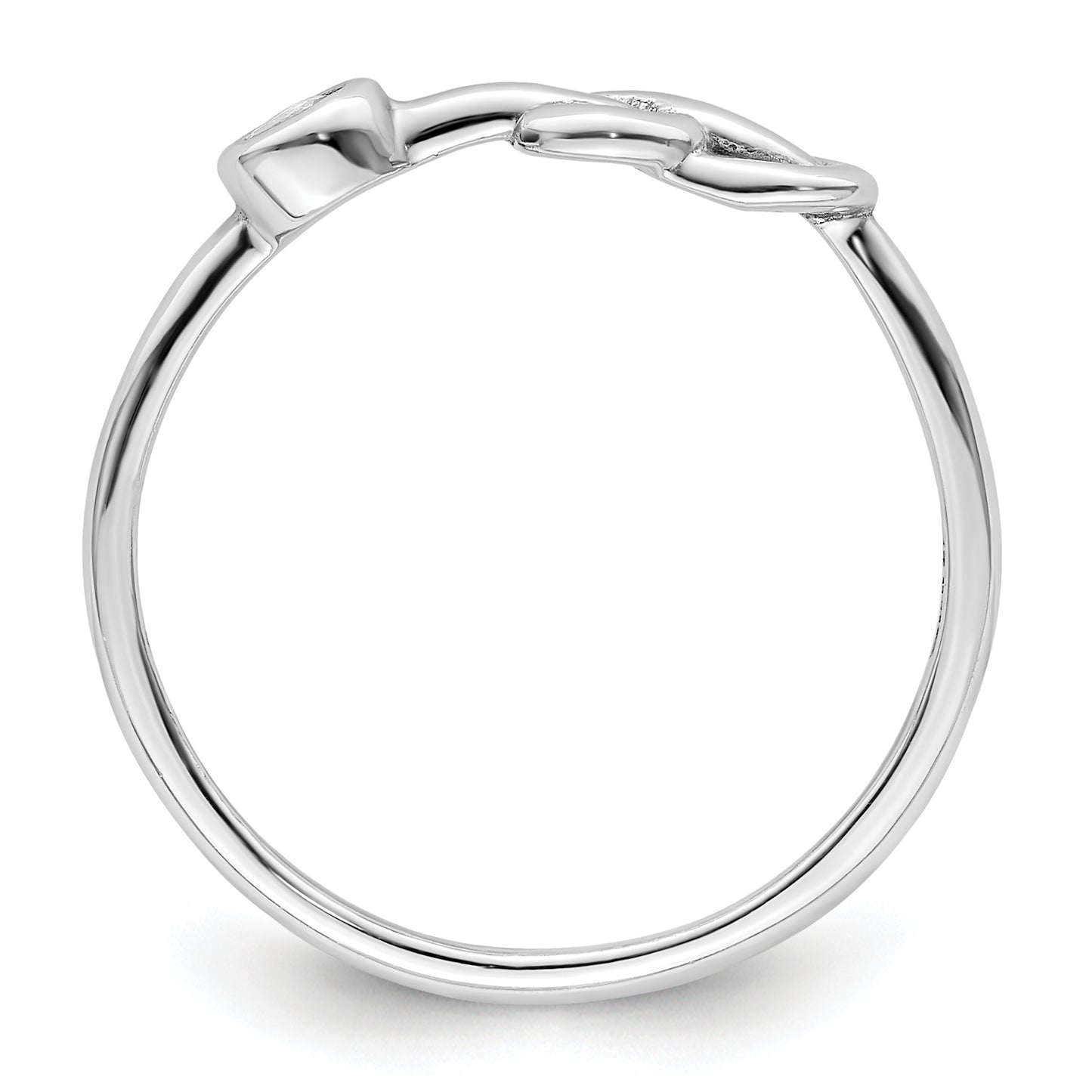 Sterling Silver Rhodium-Plated Polished Infinity White Topaz Ring