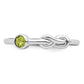 Sterling Silver Rhodium-Plated Polished Infinity Peridot Ring