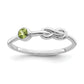 Sterling Silver Rhodium-Plated Polished Infinity Peridot Ring