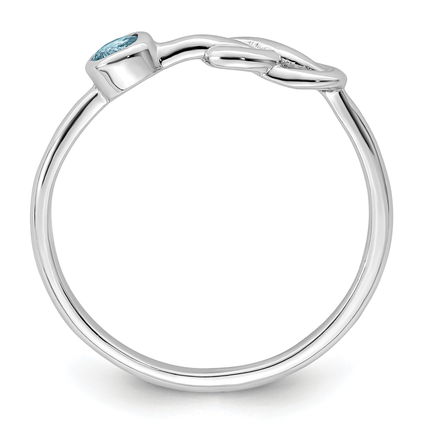 Sterling Silver Rhodium-Plated Polished Infinity Ls Blue Topaz Ring