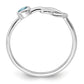 Sterling Silver Rhodium-Plated Polished Infinity Ls Blue Topaz Ring