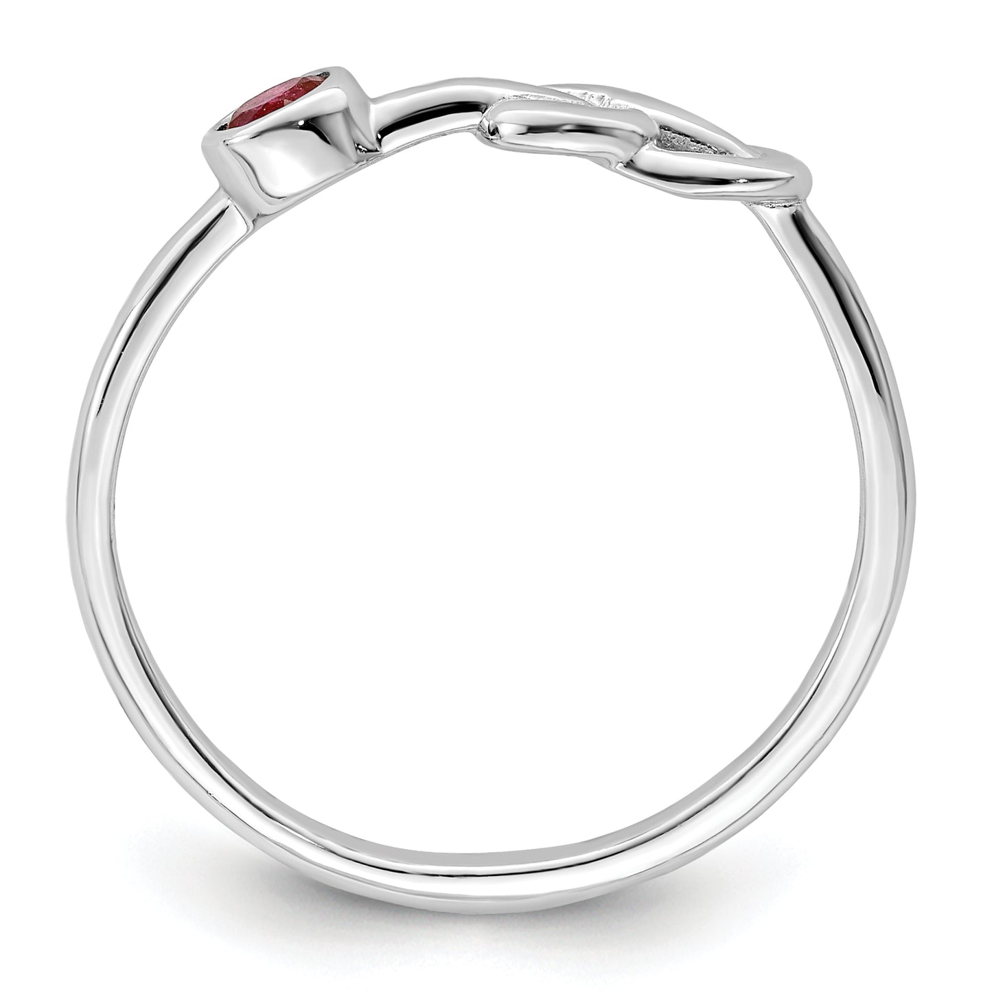 Sterling Silver Rhodium-Plated Polished Infinity Lab Created Ruby Ring